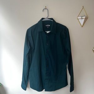 Express 1MX Extra Slim Dark Emerald Green Shirt Size Medium